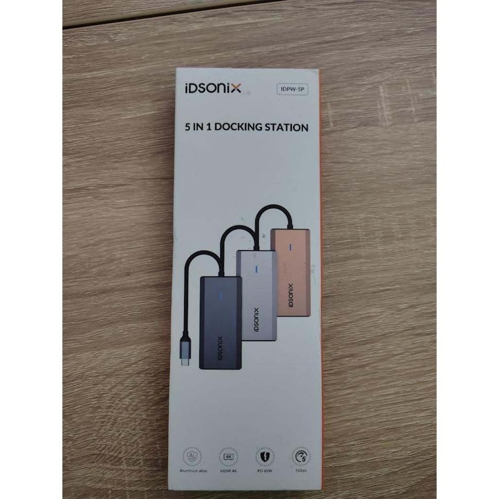 IDSONIX 5 IN 1 DOCKING STATION USB C HUB HDMI PD‎ 60W 4K TYPE C IDPW5P